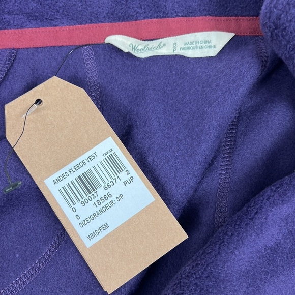 NWT Woolrich Andes Fleece Vest- Eggplant - Picture 4 of 5